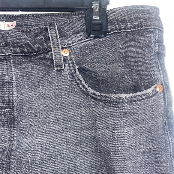Levi's Ribcage Straight Ankle Jeans Charcoal Size 16W - Picture 6 of 16